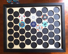 Load image into Gallery viewer, Custom Poker Chip Frame Display 11x14 SHIPS FREE Laser-engraved for 50 Harley-Davidson or casino chips Father's Day Christmas Gift