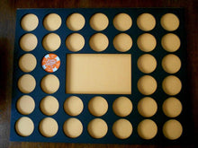 Load image into Gallery viewer, Custom Poker Chip Frame Display Insert Fits 36 Golf Ball Markers Harley-Davidson or Casino chips 11x14 insert with frame options