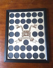 Load image into Gallery viewer, Custom Poker Chip Frame Display with Life Behind Bars Vertical Engraved Handlebars Insert For 34 Harley-Davidson or Casino chips 34-61920B