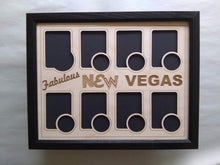 Load image into Gallery viewer, New Vegas Poker Chip Display Frame with cut-outs for Playing Cards and Casino Chips Poker Player Gift for themed game Fallout- Type 2