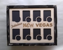 Load image into Gallery viewer, New Vegas Poker Chip Display Frame with cut-outs for Playing Cards and Casino Chips Poker Player Gift for themed game Fallout- Type 2