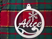 Load image into Gallery viewer, Custom Tree Ornament Personalized Your Name 4x3.5 Christmas Tree Ornament Laser-Engraved Decoration Snowflake Laser Name