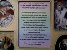 Load image into Gallery viewer, Personalized Pet Display Frame With Pet's Name Engraved Insert Photo slots Rainbow Bridge poem Black frame