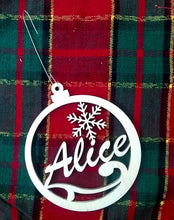 Load image into Gallery viewer, Custom Tree Ornament Personalized Your Name 4x3.5 Christmas Tree Ornament Laser-Engraved Decoration Snowflake Laser Name