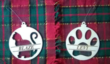 Load image into Gallery viewer, Custom Pet Ornament Personalized Dog or Cat's Name 4x3.5 Christmas Tree Ornament Laser-Engraved Decoration with Cat shape and name