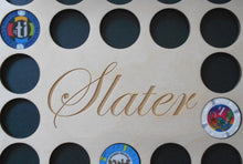 Load image into Gallery viewer, Personalized Engraved Poker Chip Frame Display Insert Fits 36 Harley-Davidson or Casino chips 11x14 natural birch chip holder Frame Option