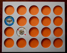 Load image into Gallery viewer, Poker Chip Display Frame Insert Fits 20 Harley-Davidson or Casino chips 8x10 poker chip holder Wood insert for chips