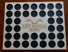 Load image into Gallery viewer, Custom Poker Chip Frame Display Insert Life Behind Bars Fits 36 Harley-Davidson or Casino chips 11x14 chip holder Frame or no Frame