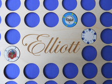 Load image into Gallery viewer, Personalized Engraved Poker Chip Frame Display Insert Fits 36 Harley-Davidson or Casino chips 11x14 natural birch chip holder Frame Option