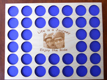 Load image into Gallery viewer, Personalized Photo-engraved Poker Chip Display Frame Insert Holds 36 Harley-Davidson or casino chips Photo-engraved 11x14 photo insert
