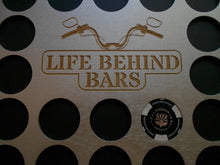 Load image into Gallery viewer, Motorcycle Engraved Poker Chip Display Insert for Frame Fits 36 Harley-Davidson chips Silver chip holder Life Behind Bars