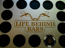 Load image into Gallery viewer, Motorcycle Engraved Poker Chip Display Insert for Frame Fits 36 Harley-Davidson chips Silver chip holder Life Behind Bars