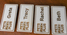 Load image into Gallery viewer, Custom Name Badges Company logo Laser-engraved personalized name badges Small name badges for conferences Magnetic name tag Wood badges