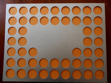Load image into Gallery viewer, Custom Poker Chip Display Frame Insert 50 chips insert and frame 14X18 chip holder Fits Harley and Casino chips Room for a badge or sticker