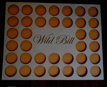 Load image into Gallery viewer, Personalized Engraved Poker Chip Frame Display Insert Fits 36 Harley-Davidson or Casino chips 11x14 natural birch chip holder Frame Option