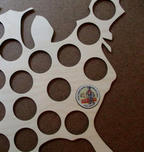 Load image into Gallery viewer, USA Map 50 Chip Display Frame Insert Ships Free Laser-engraved with 50 chip holes Holds Harley-Davidson or Casino chips