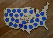 Load image into Gallery viewer, Custom Poker Chip Clip Frame for 25 Golf Ball Markers, Casino or Harley-Davidson chips Personalized USA Map Acrylic-glass clip frame