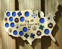 Load image into Gallery viewer, Custom Poker Chip Clip Frame for 25 Golf Ball Markers, Casino or Harley-Davidson chips Personalized USA Map Acrylic-glass clip frame
