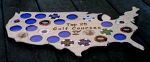 Load image into Gallery viewer, Custom Poker Chip Clip Frame for 25 Golf Ball Markers, Casino or Harley-Davidson chips Personalized USA Map Acrylic-glass clip frame