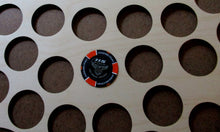 Load image into Gallery viewer, USA Map 50 Chip Display Frame Insert Ships Free Laser-engraved with 50 chip holes Holds Harley-Davidson or Casino chips