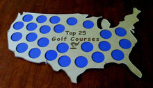 Load image into Gallery viewer, Custom Poker Chip Clip Frame for 25 Golf Ball Markers, Casino or Harley-Davidson chips Personalized USA Map Acrylic-glass clip frame