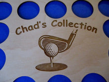 Load image into Gallery viewer, Personalized Engraved Golf Marker Chip Display Frame Insert For Right or Left-handed Golfers Holds 36 chips 11X14 Customized Golf Gift