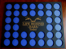 Load image into Gallery viewer, Custom Casino Poker Chip Display Frame Insert Personalized 11X14 wood insert Fits 36 Harley and Casino chips Engraved Life Behind Bars