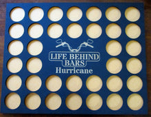 Load image into Gallery viewer, Custom Casino Poker Chip Display Frame Insert Personalized 11X14 wood insert Fits 36 Harley and Casino chips Engraved Life Behind Bars