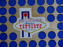 Load image into Gallery viewer, Las Vegas Poker Chip Insert Welcome to Downtown Las Vegas Holds 30 casino chips Las Vegas emblem 11X14" Chip display insert for frame