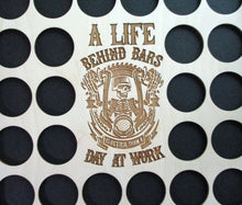 Load image into Gallery viewer, Poker Chip Frame Display with Engraved insert A Life Behind Bars Is Better Includes Black Frame Fits 36 Harley-Davidson or Casino chips