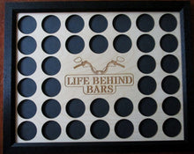 Load image into Gallery viewer, Custom Poker Chip Frame Display Insert Life Behind Bars Fits 36 Harley-Davidson or Casino chips 11x14 chip holder Frame or no Frame