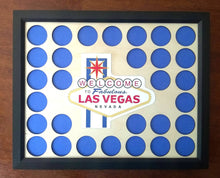 Load image into Gallery viewer, Las Vegas Poker Chip Insert with Frame Option Father's Day Gift Fits 30 casino chips Las Vegas emblem/logo poker chip holder