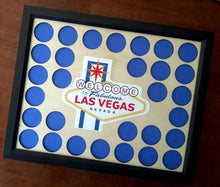 Load image into Gallery viewer, Las Vegas Poker Chip Insert with Frame Option Father's Day Gift Fits 30 casino chips Las Vegas emblem/logo poker chip holder