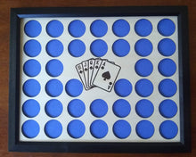 Load image into Gallery viewer, Custom Poker Chip Display Insert and Frame for 38 chips Laser-engraved insert Royal Flush Cards In Spades Includes Frame Option-With or Without