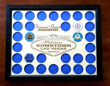 Load image into Gallery viewer, Las Vegas Poker Chip Display Insert Fremont Street Experience Las Vegas 11x14 Chip display insert Frame option Downtown Vegas Laser-engraved