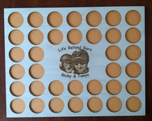 Load image into Gallery viewer, Photo Engraved Poker Chip Display Frame Insert Fits 36 Harley or Casino chips Custom-engraved 11x14 chip holder Your photo engraved