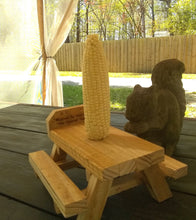 Load image into Gallery viewer, Squirrel Picnic Table Bird Chipmunk Feeder Wildlife Rustic Crafted from fence boards Outdoor Yard Decor The Squirrel Table
