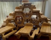 Load image into Gallery viewer, Squirrel Picnic Table Bird Chipmunk Feeder Wildlife Rustic Crafted from fence boards Outdoor Yard Decor The Squirrel Table