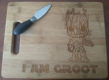 Load image into Gallery viewer, Custom Cutting Board I Am Groot Bamboo Cutting Board Guardians of the Galaxy Avengers Marvel Infinity War Cheese Board Small and Large
