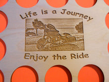 Load image into Gallery viewer, Photo Engraved Poker Chip Display Frame Insert Fits 36 Harley or Casino chips Custom-engraved 11x14 chip holder Your photo engraved