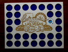 Load image into Gallery viewer, Poker Chip Display Frame Insert Poker Player Gift Laser-engraved Large Vegas emblem Holds 31 Casino chips