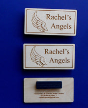 Load image into Gallery viewer, Custom Name Badges Company logo Laser-engraved personalized name badges Small name badges for conferences Magnetic name tag Wood badges