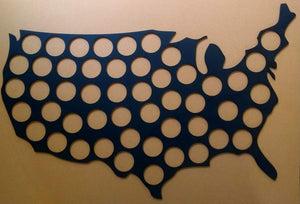 USA Map 50 Chip Display Frame Insert Ships Free Laser-engraved with 50 chip holes Holds Harley-Davidson or Casino chips