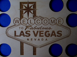 Custom Vegas Chip Display Frame Insert Laser-engraved Casino chip holder Vegas logo Poker Players Gift Holds 30 chips