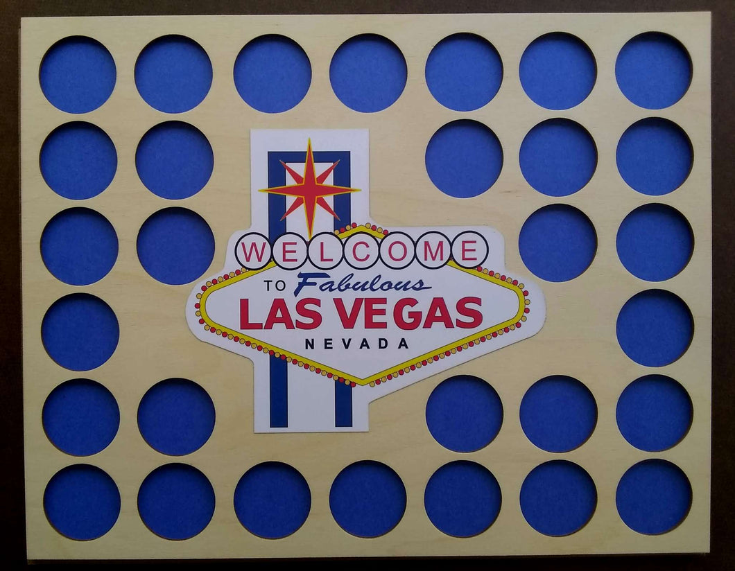 Las Vegas Poker Chip Insert with Frame Option Father's Day Gift Fits 30 casino chips Las Vegas emblem/logo poker chip holder