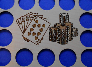 Custom Poker Chip Frame Display Insert Engraved cards and chips 11X14 chip holder fits Harley-Davidson and Poker Chips