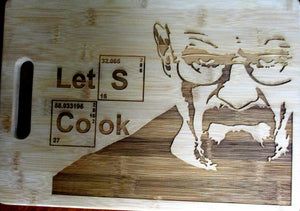 Custom Breaking Bad Bamboo Cutting Board Let's Cook Engraved Breaking Bad board Small or large bamboo cutting board Cheese board WW