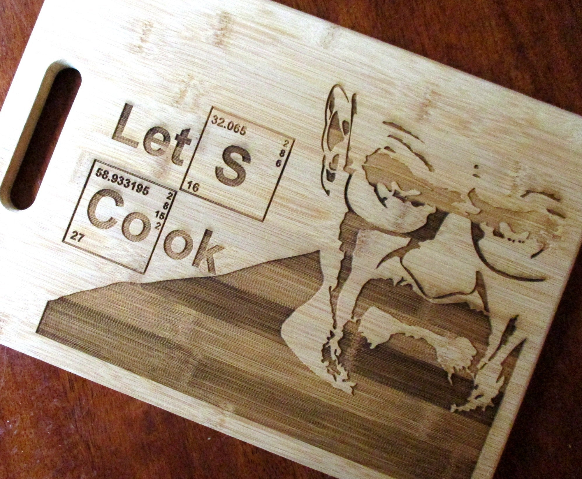 Custom Breaking Bad Bamboo Cutting Board Let's Cook Engraved
