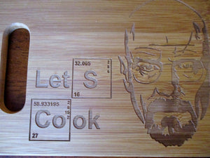 Custom Let's Cook Bamboo Cutting Board Engraved Breaking Bad 6X9 bamboo cutting board Cheese board Wedding Gift Christmas Gift