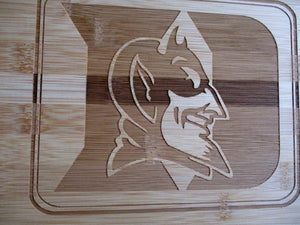 Custom Bamboo Cutting Board Duke Blue Devils Engraved Small or Large cheese board Couples Gift House Warming Christmas Gift